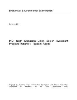 IND: North Karnataka Urban Sector Investment Program Tranche 4 – Badami Roads