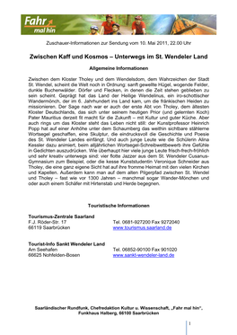 Zwischen Kaff Und Kosmos – Unterwegs Im St. Wendeler Land