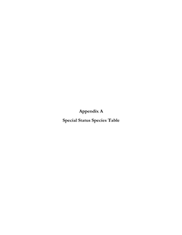 Appendix a Special Status Species Table Special-Status Species Table USGS Quadrangles: Chittenden, Hollister, Marina, Moss Landing, Mt
