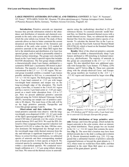 Large Primitive Asteroids, Europa-Like and Ceres-Like Groups (Groups 3 and 4)