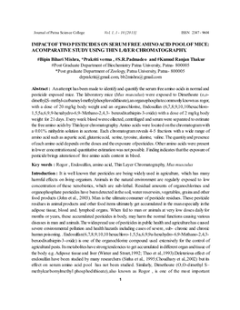 Impact of Two P Esticides on Serum Free Amino Acid Pool