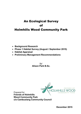 An Ecological Survey of Holmhills Wood Community Park