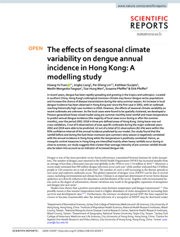 The Effects of Seasonal Climate Variability on Dengue