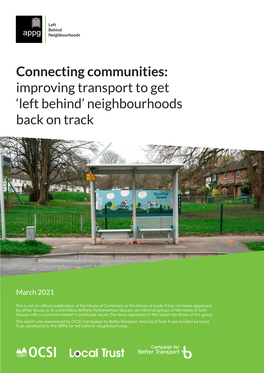 Connecting Communities: Improving Transport to Get ‘Left Behind’ Neighbourhoods Back on Track