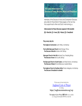 2021 Intercession List PDF Booklet