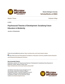 Psychosocial Theories of Development: Socializing Future Educators in Modernity