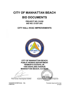 City of Manhattan Beach Bid Documents Project No