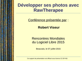 Traiter Ses Photos Avec Rawtherapee