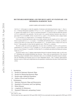 Rectifiable-Reifenberg and the Regularity of Stationary and Minimizing Harmonic Maps 3