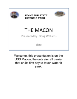 THE MACON Presented By: Doug Williams