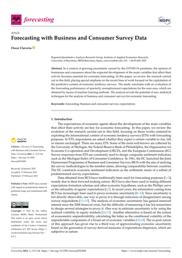 Forecasting with Business and Consumer Survey Data