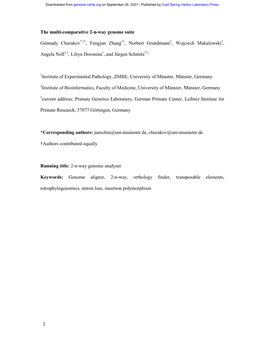 The Multi-Comparative 2-N-Way Genome Suite