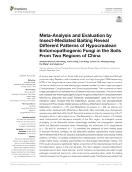 Meta-Analysis and Evaluation by Insect-Mediated Baiting Reveal Different Patterns of Hypocrealean Entomopathogenic Fungi in the Soils from Two Regions of China