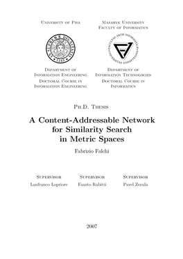 A Content-Addressable Network for Similarity Search in Metric Spaces