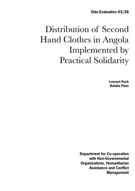 Distribution of Second Hand Clothes in Angola Implemented by Practical Solidarity