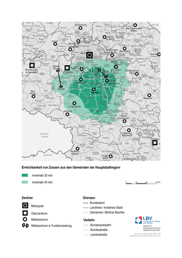 Detailkarte Erreichbarkeit Zossen