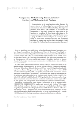 The Relationship Between Architecture and Mathematics in the Pantheon Nexus00/01 017-102 31-05-2001 17:27 Pagina 59