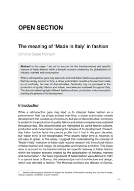 The Meaning of 'Made in Italy' in Fashion