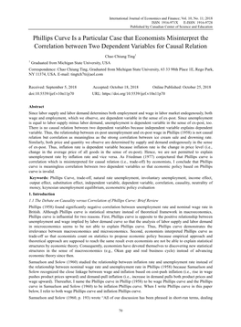 Phillips Curve Is a Particular Case That Economists Misinterpret the Correlation Between Two Dependent Variables for Causal Relation