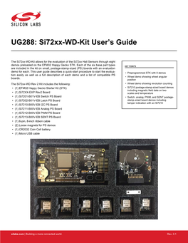 UG288: Si72xx-WD-Kit User's Guide