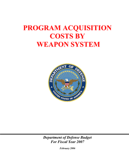 Program Acquisition Costs by Weapon System
