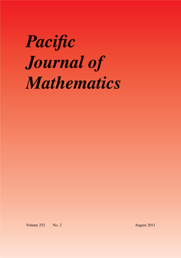 Pacific Journal of Mathematics Vol. 252 (2011), No. 2