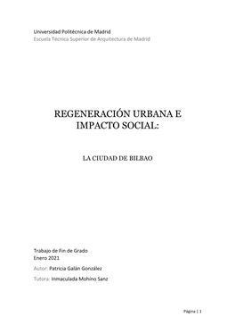Regeneración Urbana E Impacto Social