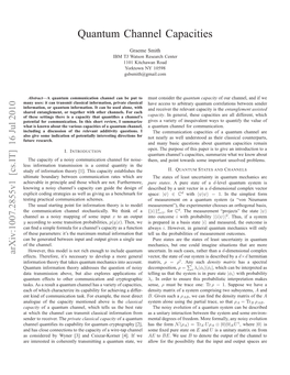 Quantum Channel Capacities