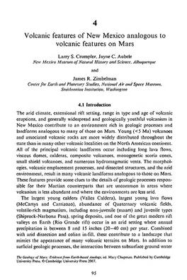 Volcanic Features of New Mexico Analogous to Volcanic Features on Mars