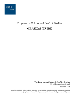 Orakzai Tribe