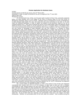 Abraham Coons S15051 Granted Pension of $54.55 Per Annum, from 4Th March 1831