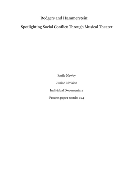 Rodgers and Hammerstein: Spotlighting Social Conflict Through