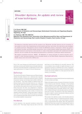 Shoulder Dystocia: an Update and Review of New Techniques