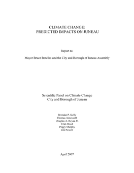 Climate Change: Predicted Impacts on Juneau