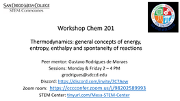 Workshop Chem 201