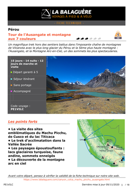 Pérou Tour De L'ausangate Et Montagne Aux 7 Couleurs Les