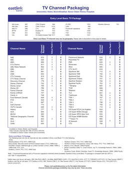 Bulk TV Channel Packaging