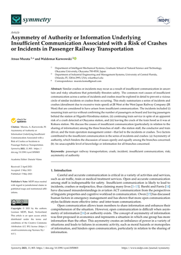 Asymmetry of Authority Or Information Underlying Insufficient Communication Associated with a Risk of Crashes Or Incidents in Pa