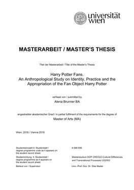 Masterarbeit / Master's Thesis