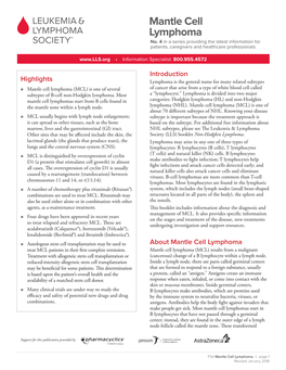 Mantle Cell Lymphoma No