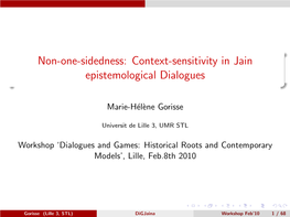 Context-Sensitivity in Jain Epistemological Dialogues
