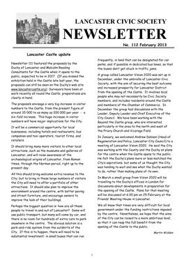 Newsletter 112 Feb 2013