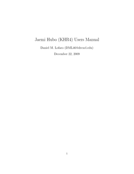 Jaemi Hubo (KHR4 Manual)