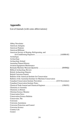 Appendix List of Journals [With Some Abbreviations]