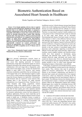 Biometric Authentication Based on Auscultated Heart Sounds in Healthcare