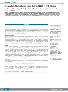 Up-Regulation of Homeodomain Genes, DLX1 and DLX2, by FLT3 Signaling