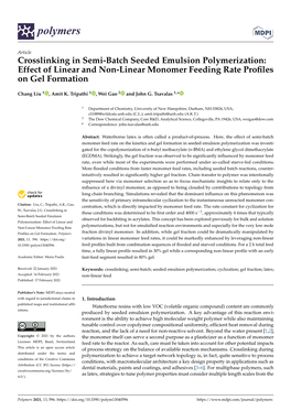 Crosslinking in Semi-Batch Seeded Emulsion Polymerization: Effect of Linear and Non-Linear Monomer Feeding Rate Proﬁles on Gel Formation