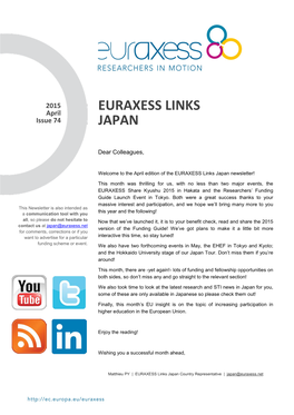 EURAXESS Links Japan Newsletter!