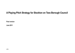 A Playing Pitch Strategy for Stockton on Tees Borough Council