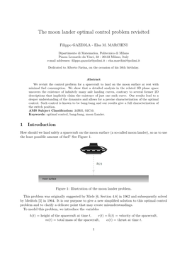 The Moon Lander Optimal Control Problem Revisited